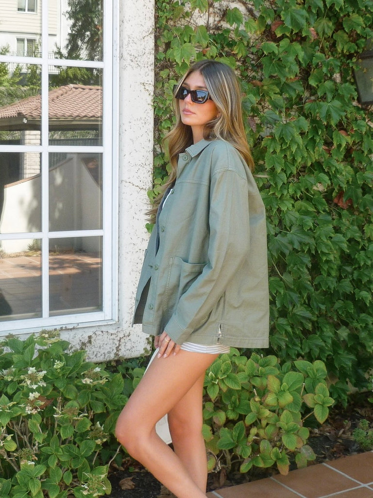 On The Road Twill Jacket in Hunter Green by Z SUPPLY
