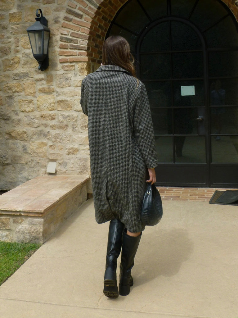 Longline Coat in Micro Check by RYLEE + CRU