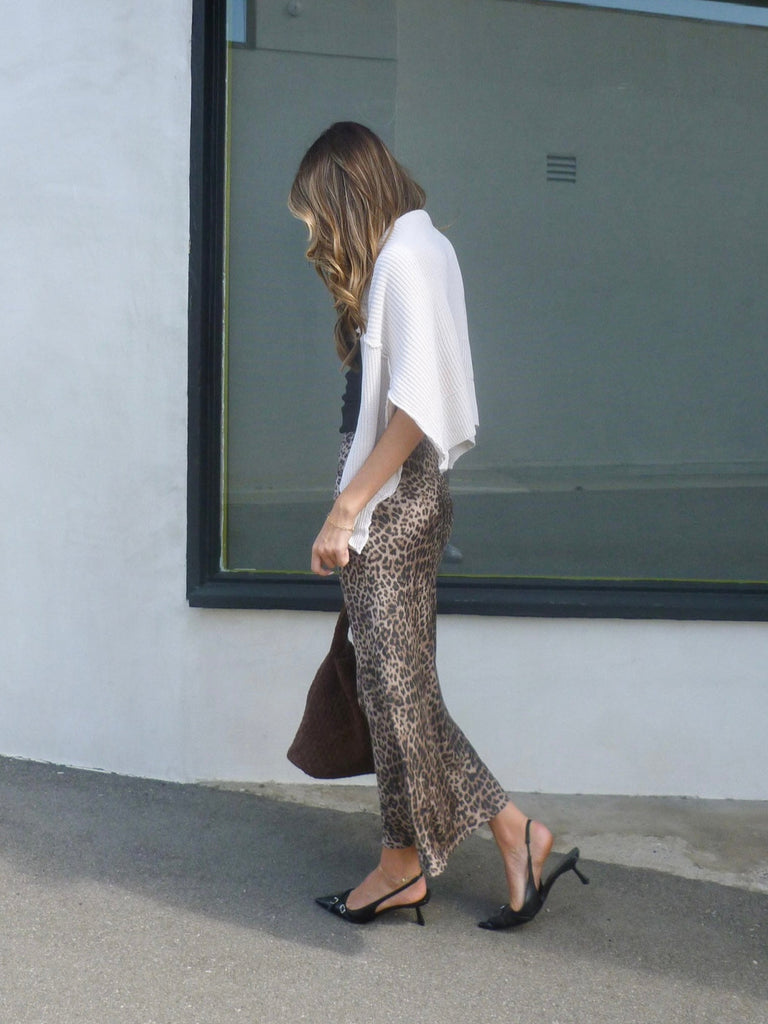 Izabel Leopard Skirt in Desert Tan by Z SUPPLY