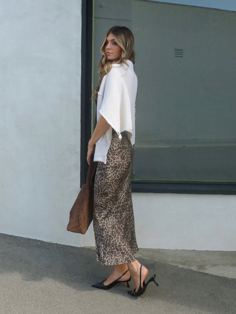 Izabel Leopard Skirt in Desert Tan by Z SUPPLY