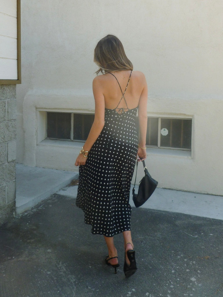 Bronte Polka Dot Maxi Dress with Scarf