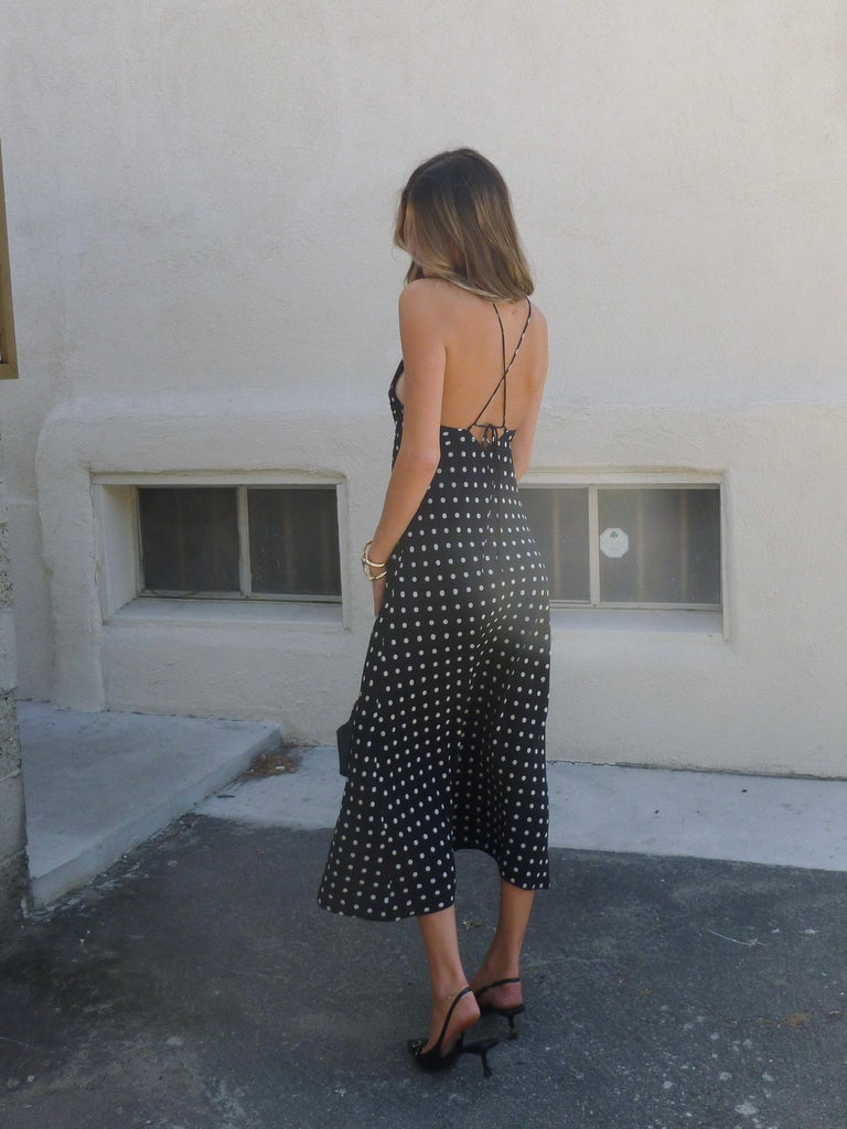 Bronte Polka Dot Maxi Dress with Scarf