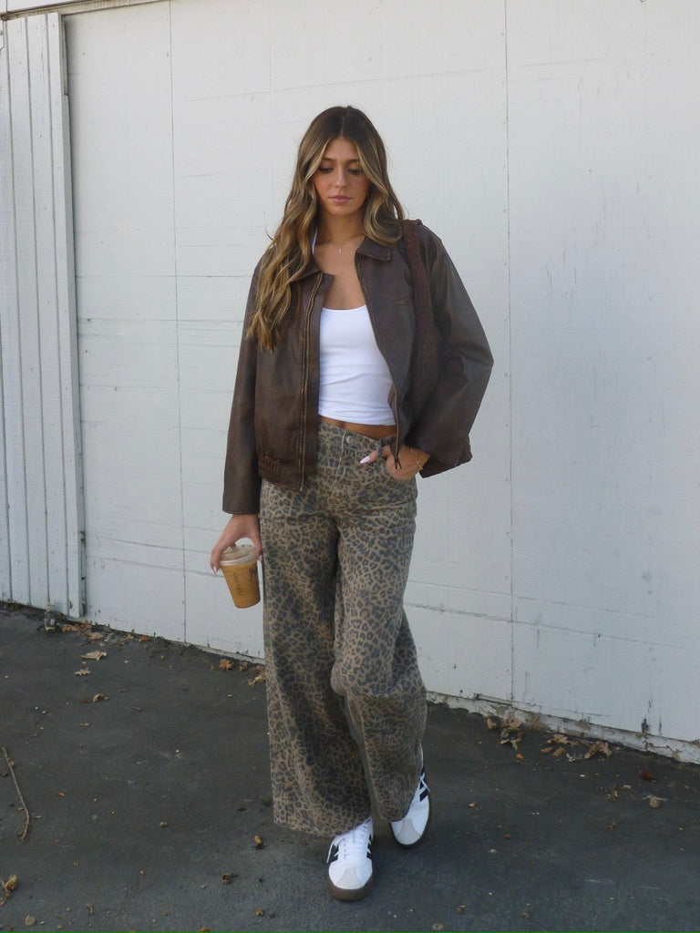Marli Denim Leopard Pant in Desert Tan by Z SUPPLY