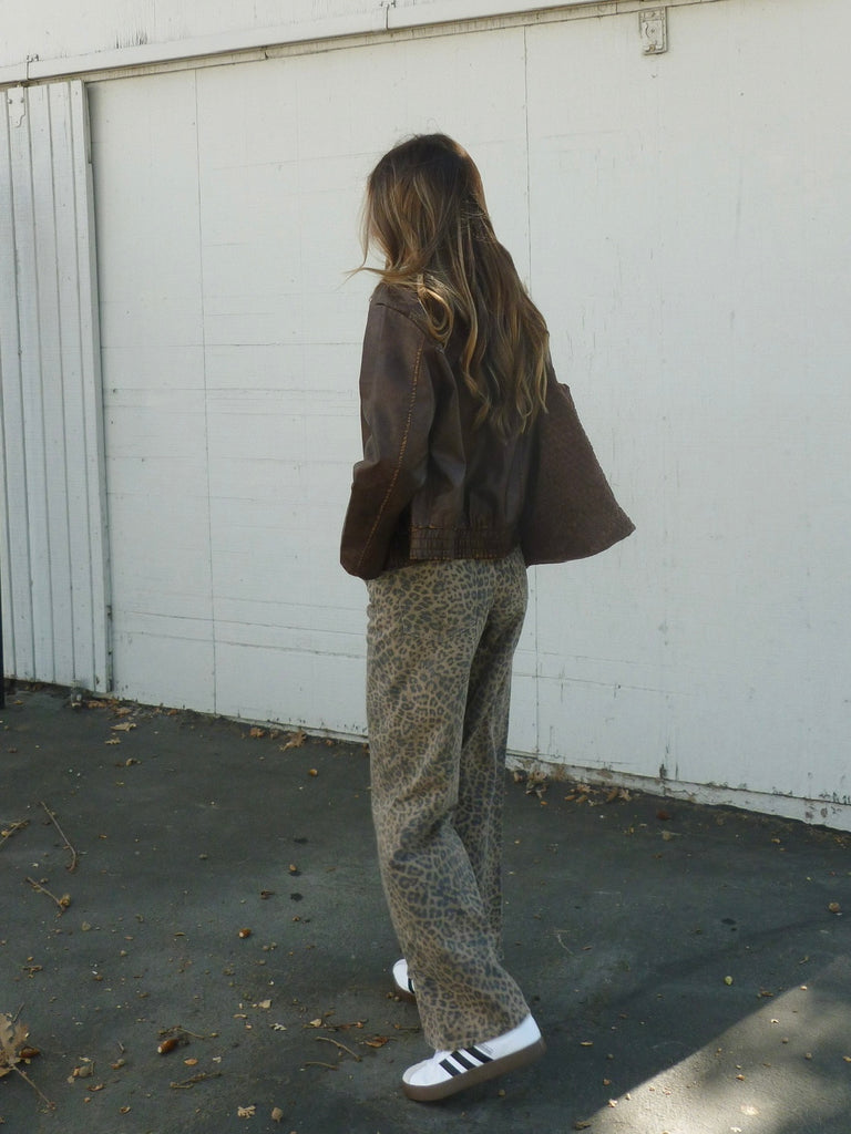 Marli Denim Leopard Pant in Desert Tan by Z SUPPLY
