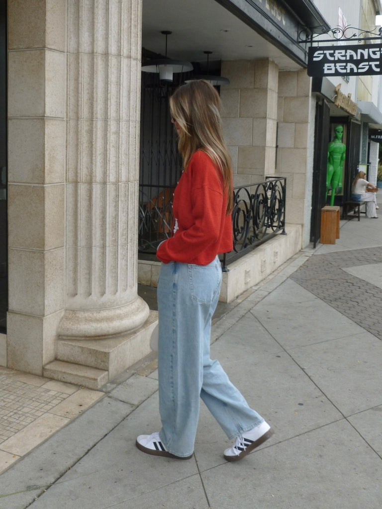 Ashton Button Down Cardigan in Red