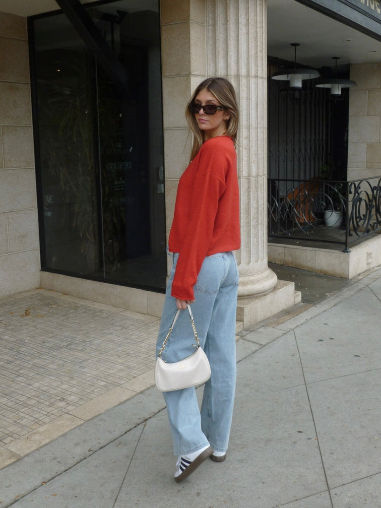 Ashton Button Down Cardigan in Red