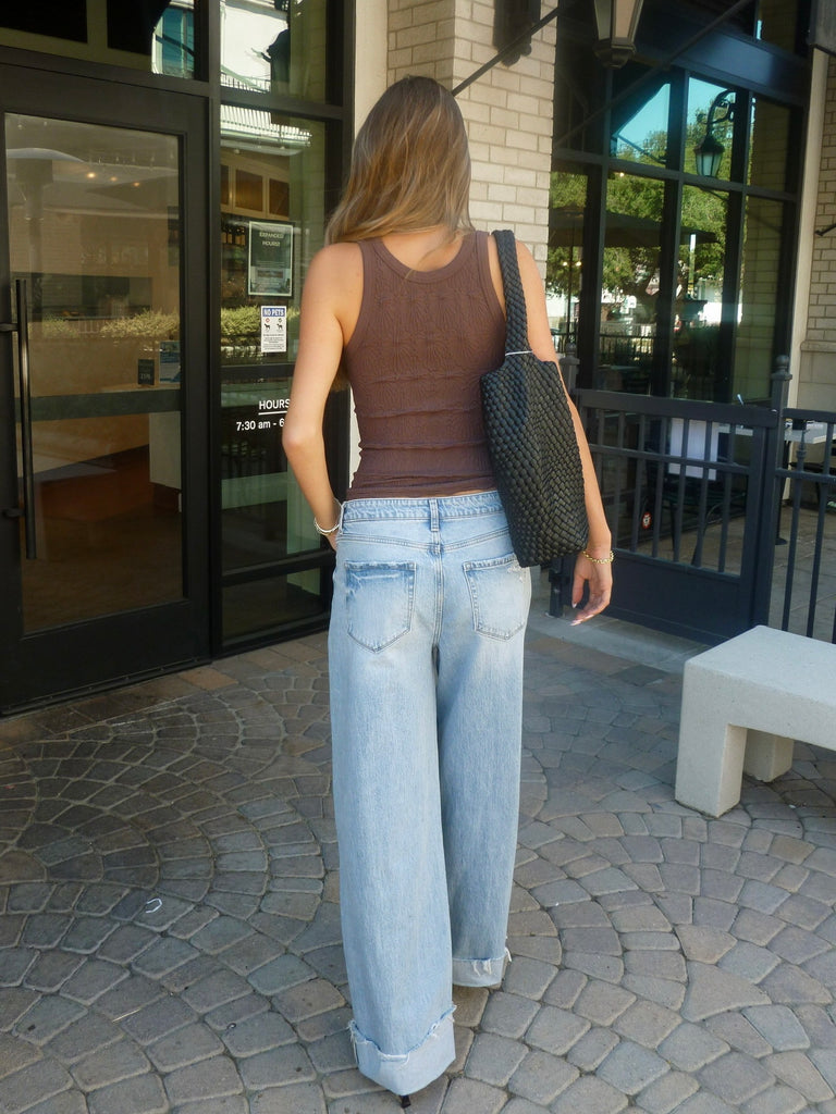 Becca Reversible Lace Tank in Espresso
