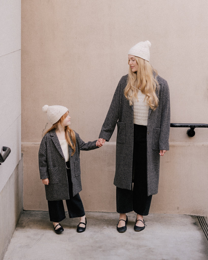Longline Coat in Micro Check by RYLEE + CRU
