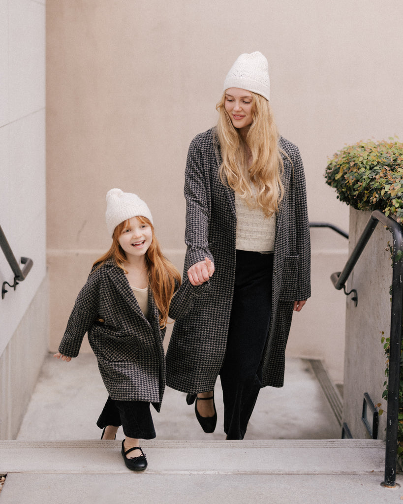 Longline Coat in Micro Check by RYLEE + CRU