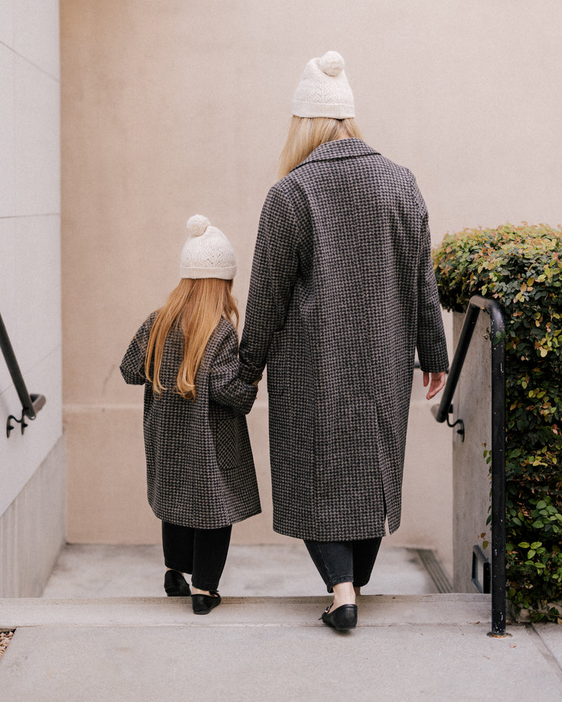 Longline Coat in Micro Check by RYLEE + CRU