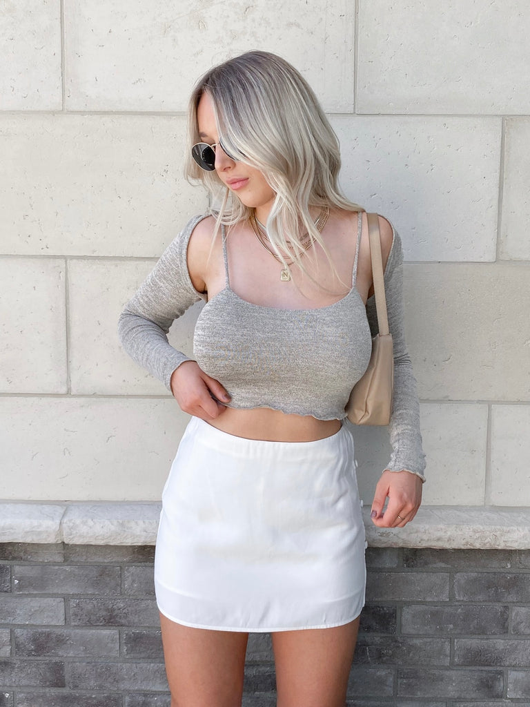 Janey Mini Skirt in White