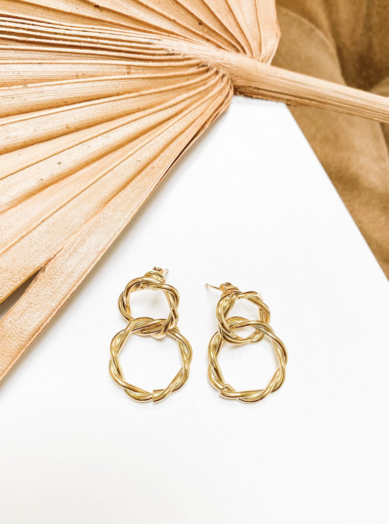 14k Double Ring Earrings