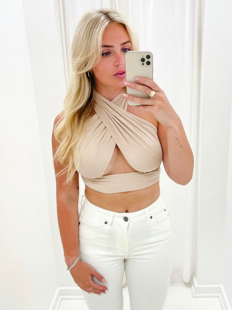 Slave For You Wrap Top in Nude