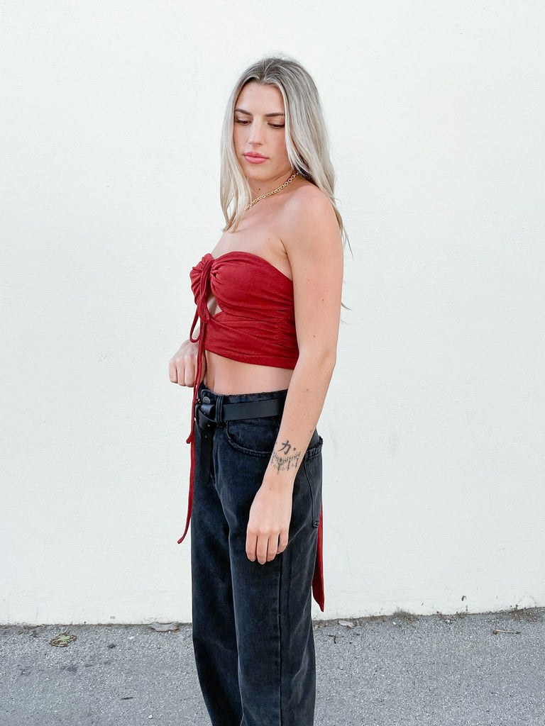Meant to Be Wrap Top in Red Rose