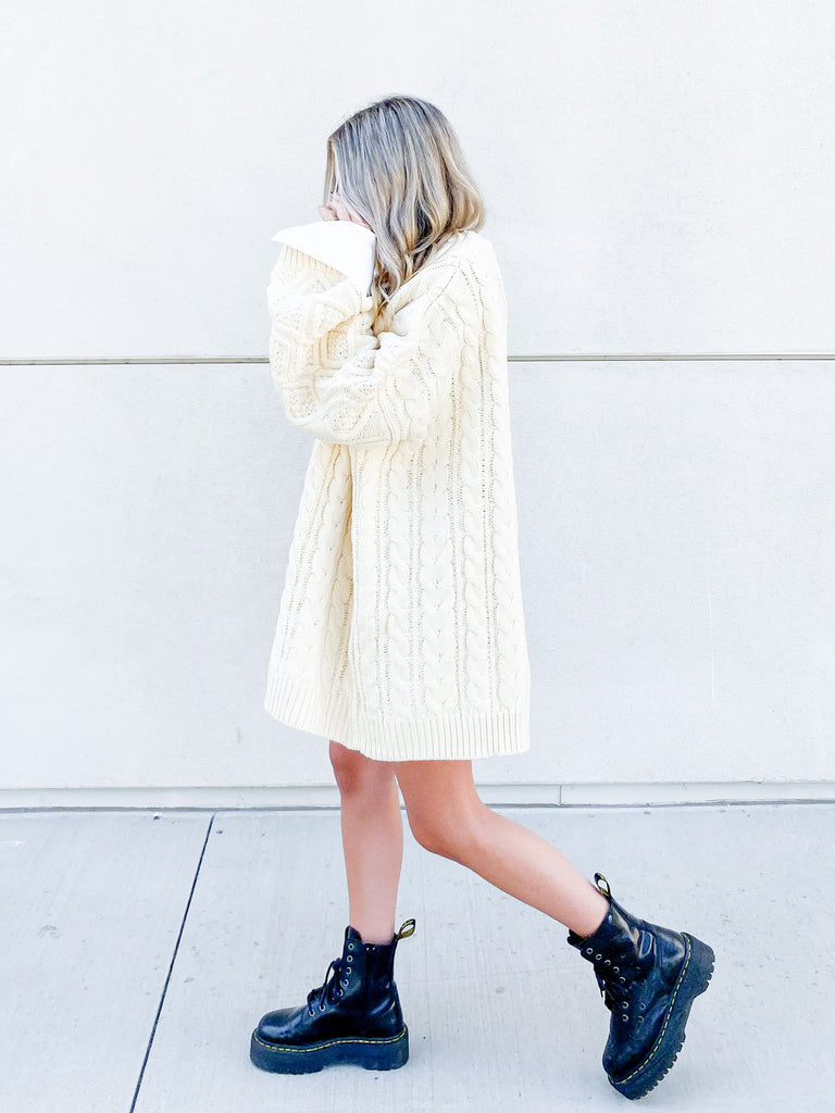 Sonny Oversized Knit  in Cream by LIONESS