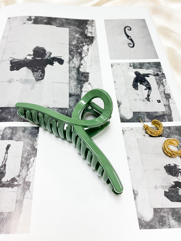 Tussle & Tress Claw Clip in Green