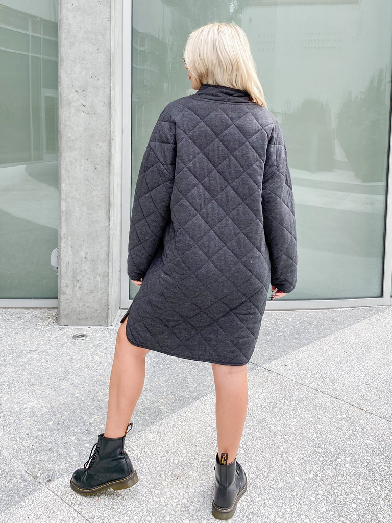 Catharina Quilted Zip Jacket in Onyx by Z SUPPLY