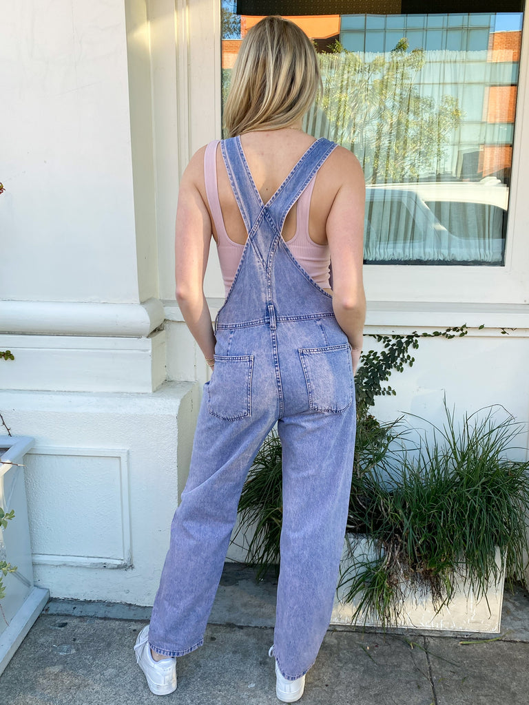 Ziggy Denim Overalls in Pink Dreams by FREE PEOPLE