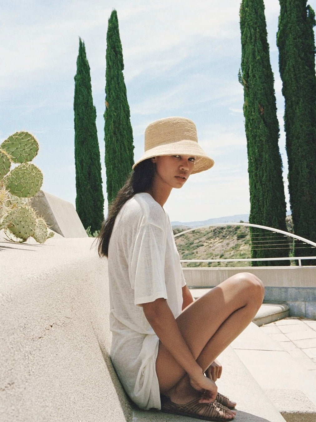 NWT Lack of Color Inca Bucket Hat in Criss Cross Natural Straw Lack of Color Inca Bucket Criss Cross main image 3