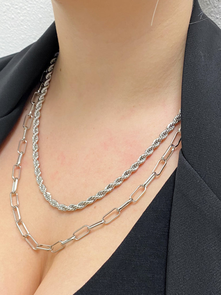 Brinn Layered Necklace in Silver