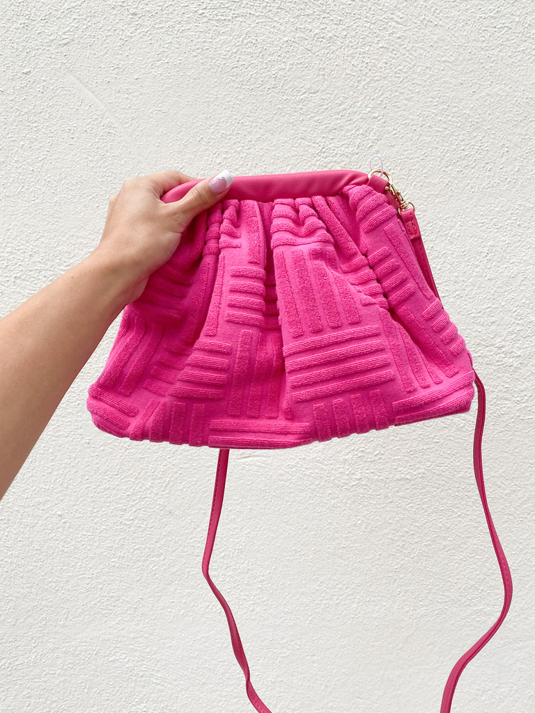 The Terry Clutch in Pink