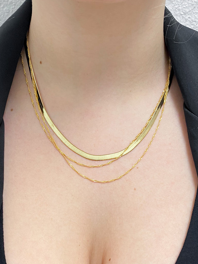 Layered Snake Chain in Gold