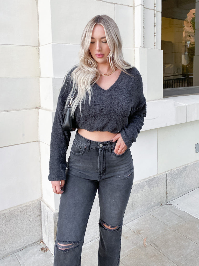 Plush Pullover in Charcoal