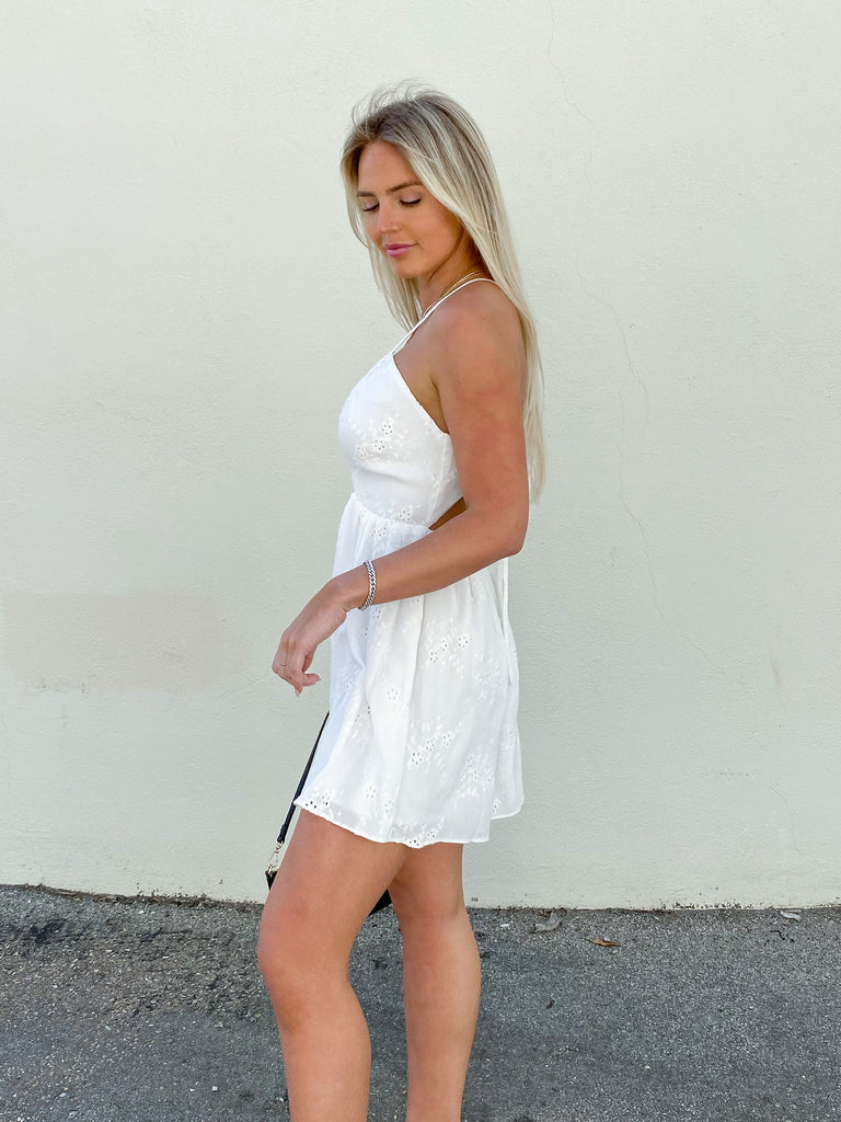 Lila Eyelet Dress in White