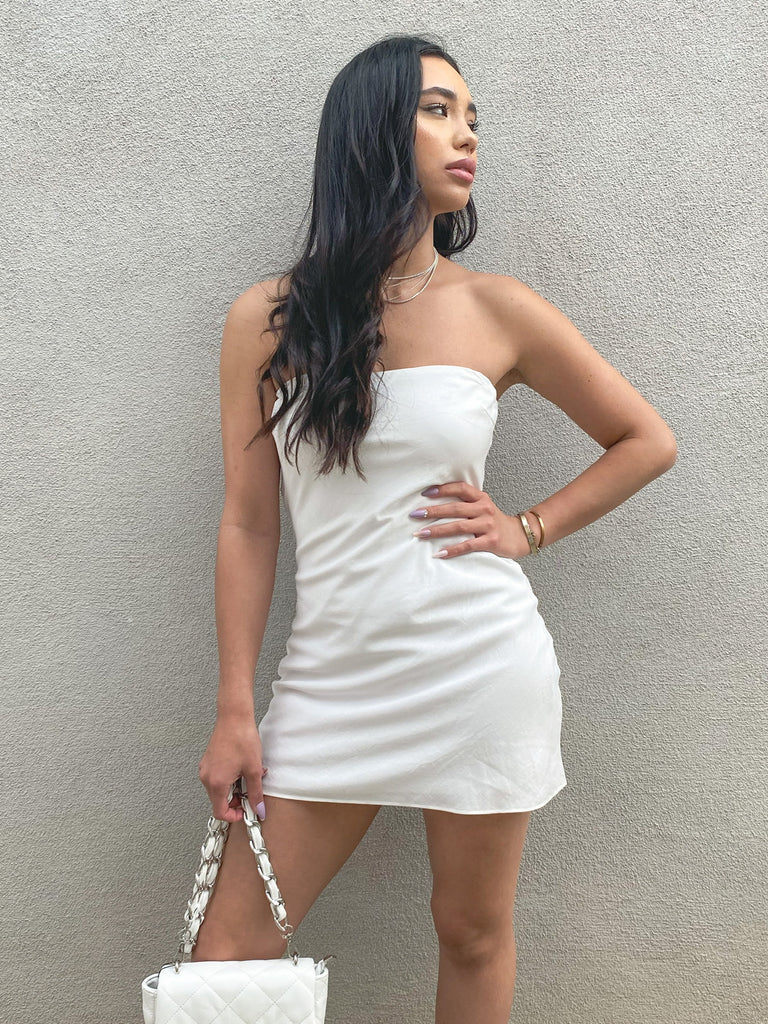 Raen Strapless Dress in White
