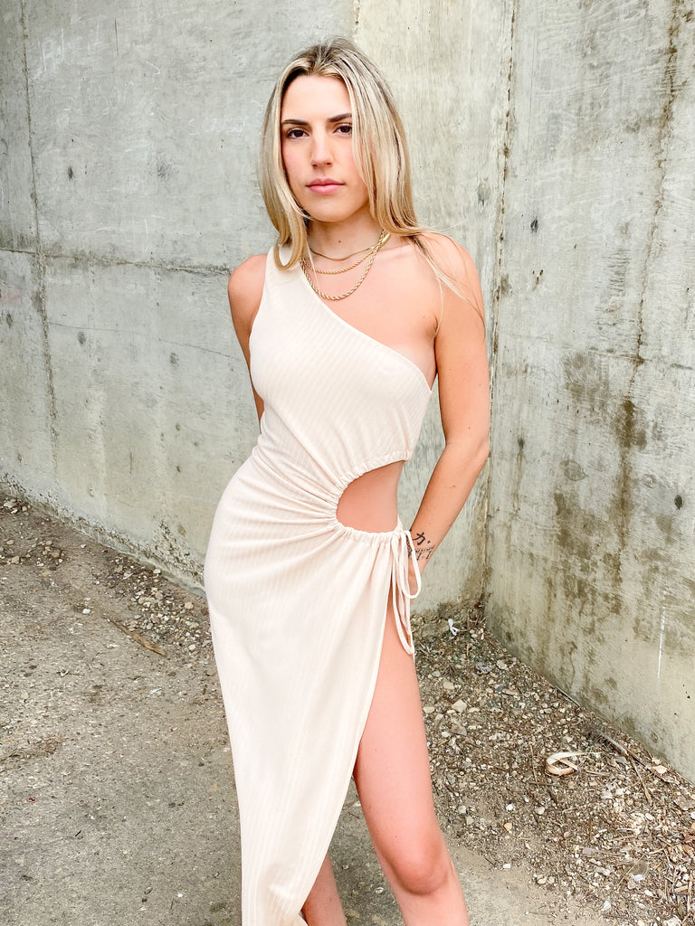 Cabo Cut Out Maxi Dress in Nude