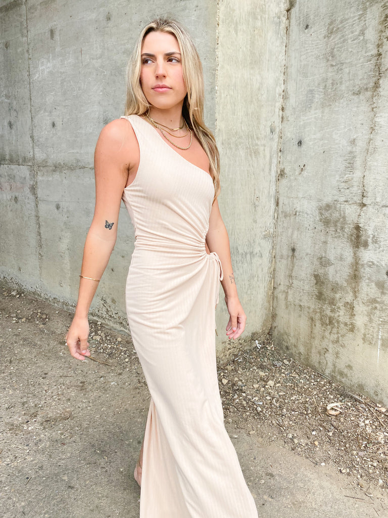 Cabo Cut Out Maxi Dress in Nude