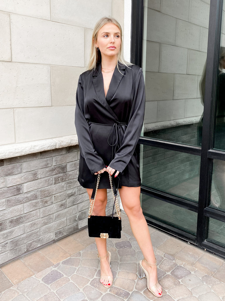 Luxe & Lavish Blazer Dress in Black