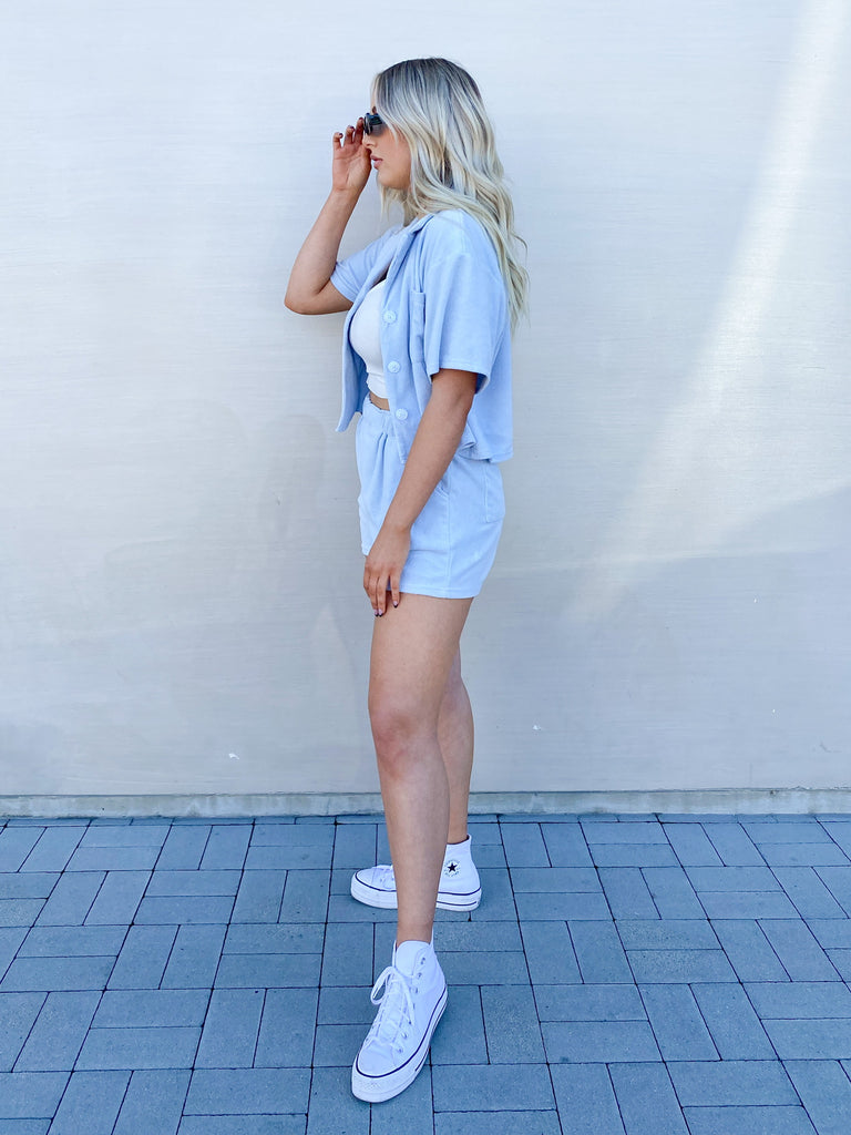The Commons Button Down in Baby Blue
