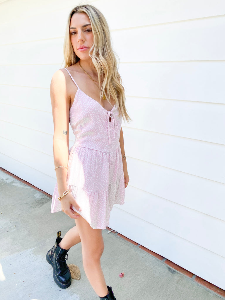 Speckle Romper in Baby Pink