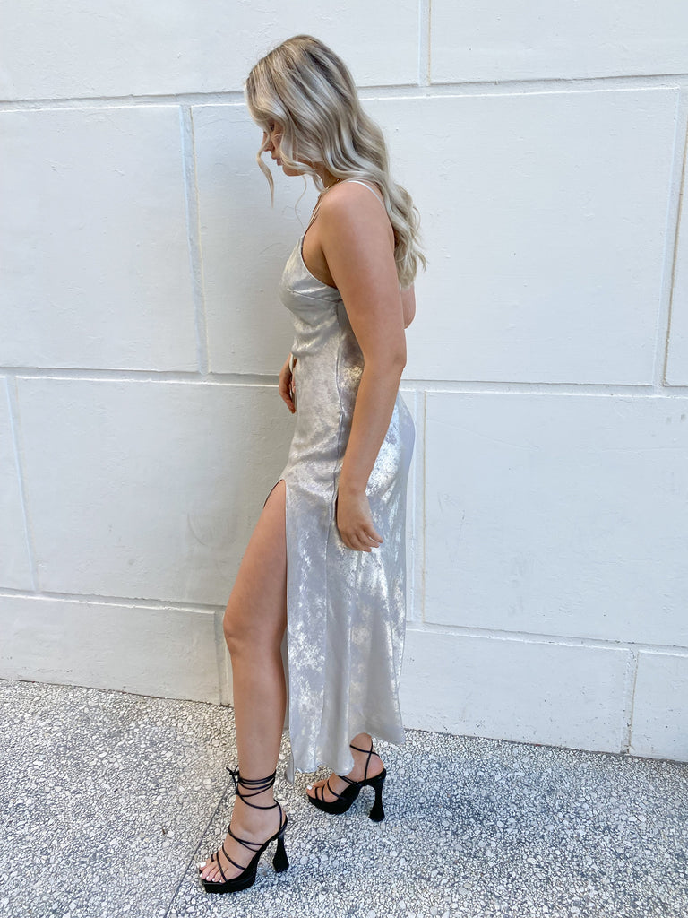 Gazer Maxi Dress in Silver