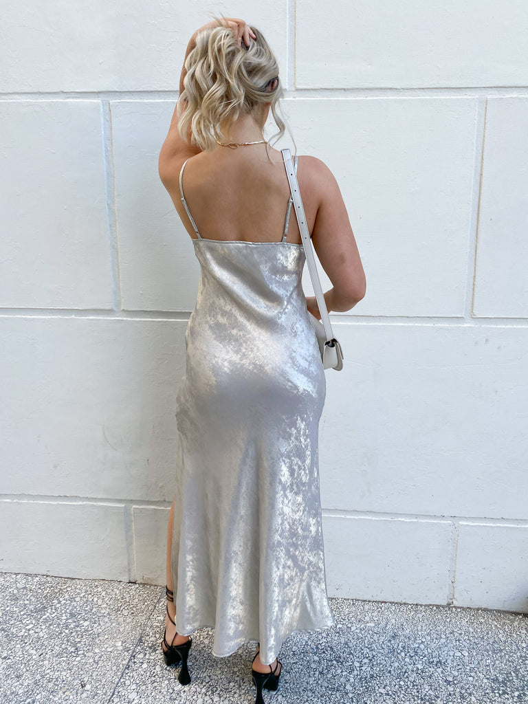 Gazer Maxi Dress in Silver