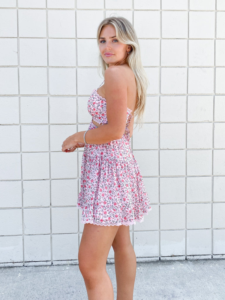 This is Love Cut Out Dress in Pink Garden