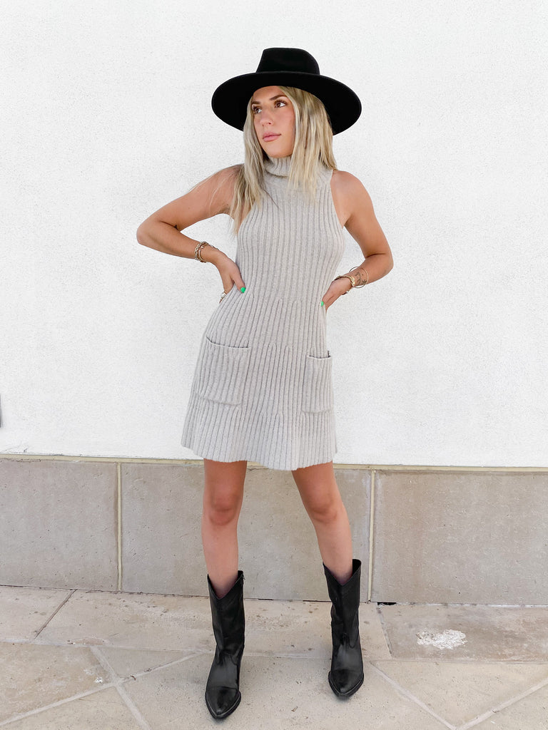 Claude Mini Dress in Cocoa Ash by FREE PEOPLE