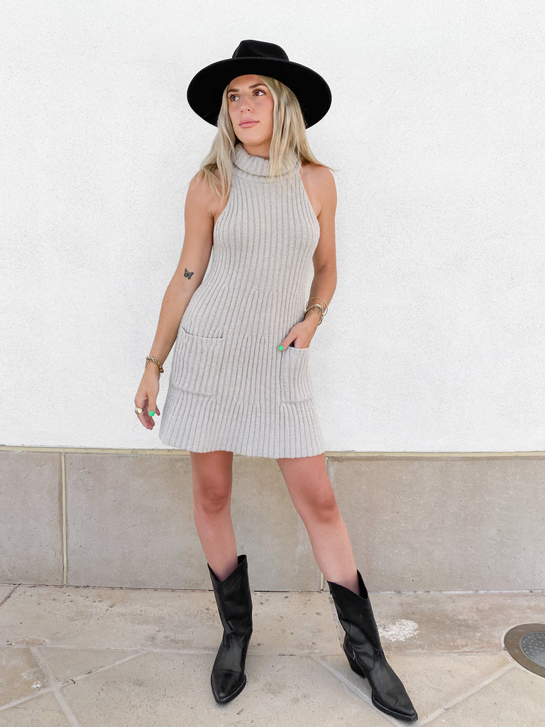 Claude Mini Dress in Cocoa Ash by FREE PEOPLE