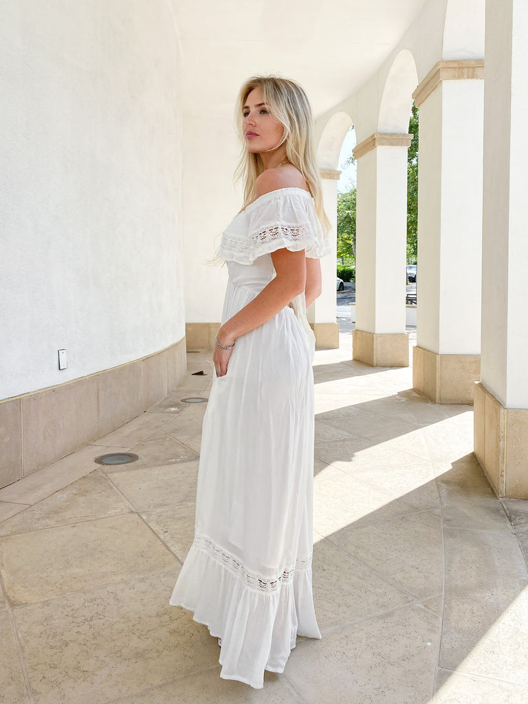 Moonlight Ocean Maxi Dress in White by FREE PEOPLE