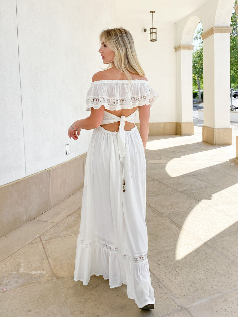 Moonlight Ocean Maxi Dress in White by FREE PEOPLE