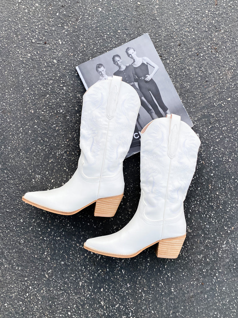 Aster Western Boots in White