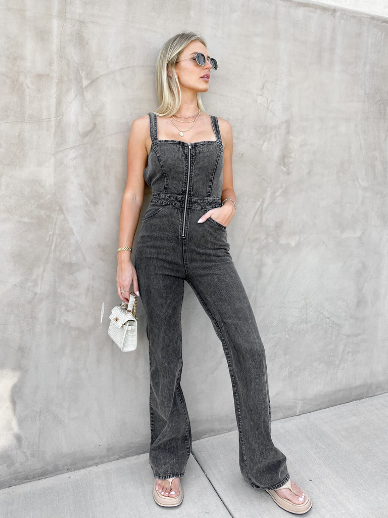Off the Rails Overall in Black