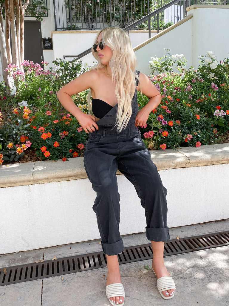 Ziggy Denim Overall in Mineral Black by FREE PEOPLE