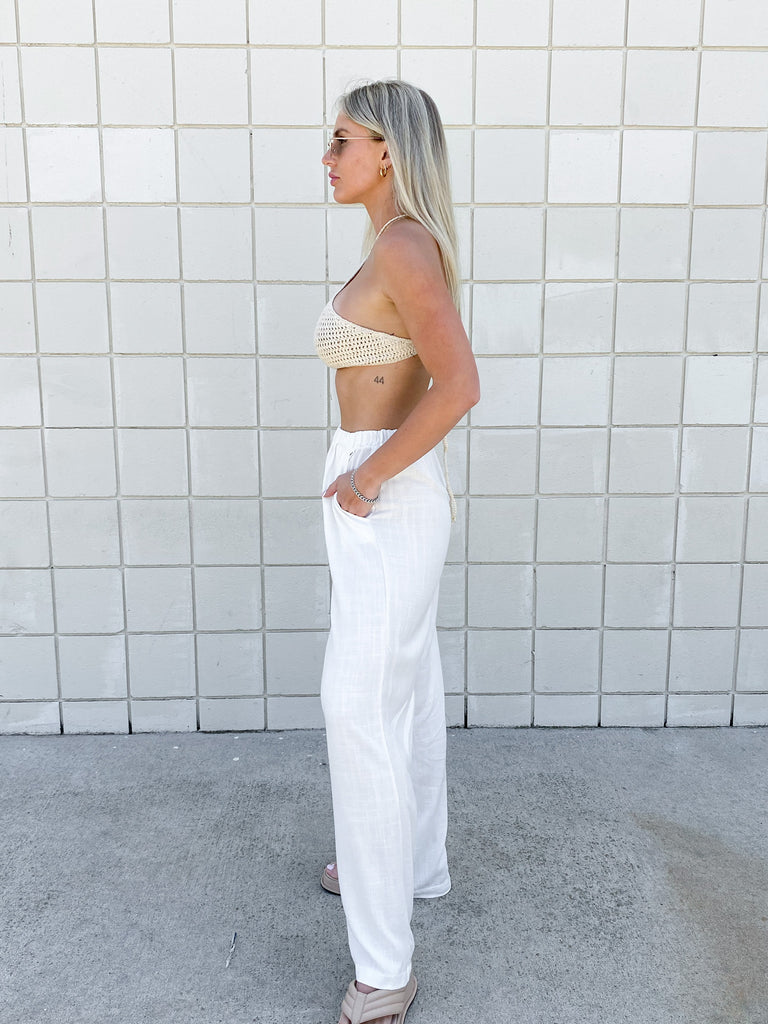 Barbados Linen Pants in White