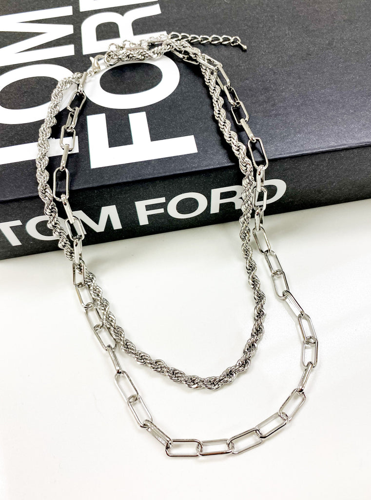 Brinn Layered Necklace in Silver