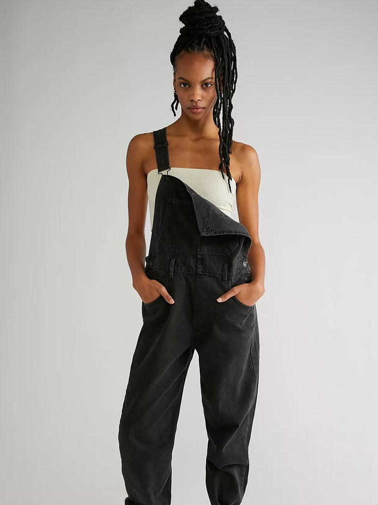Ziggy Denim Overall in Mineral Black by FREE PEOPLE