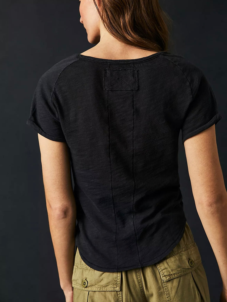Sunny Days Ahead Tee in Black by FREE PEOPLE