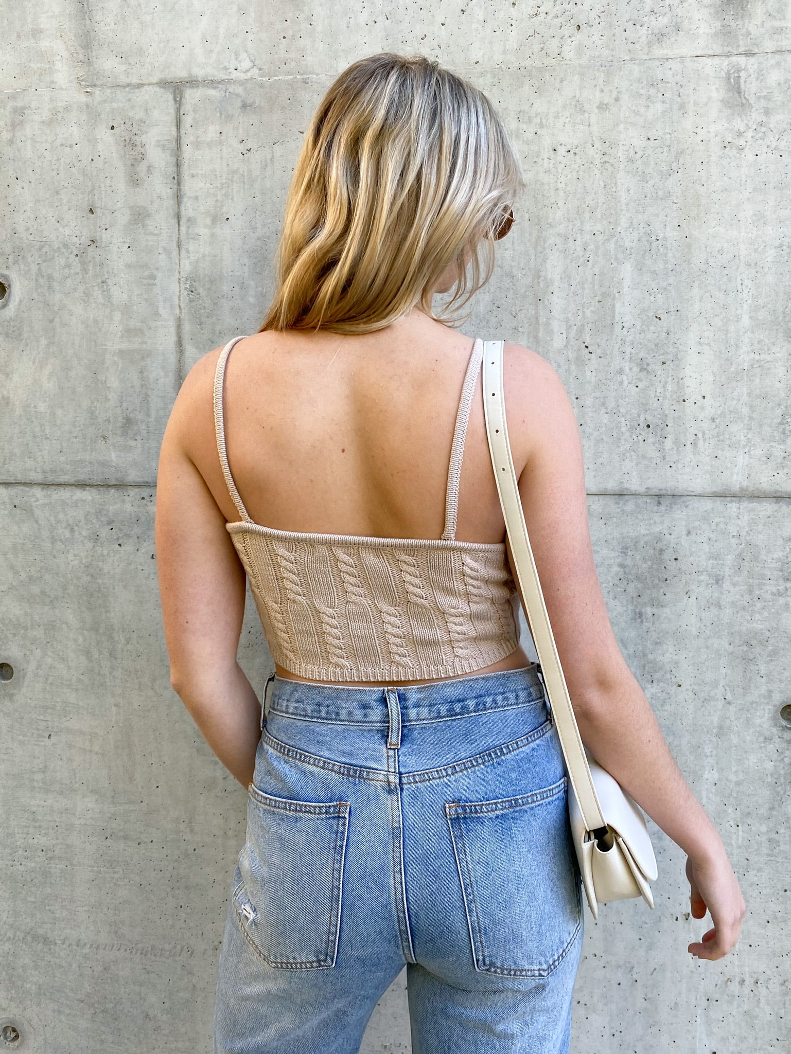 Sutherland Cable Knit Cami in Taupe | Rebel Violet
