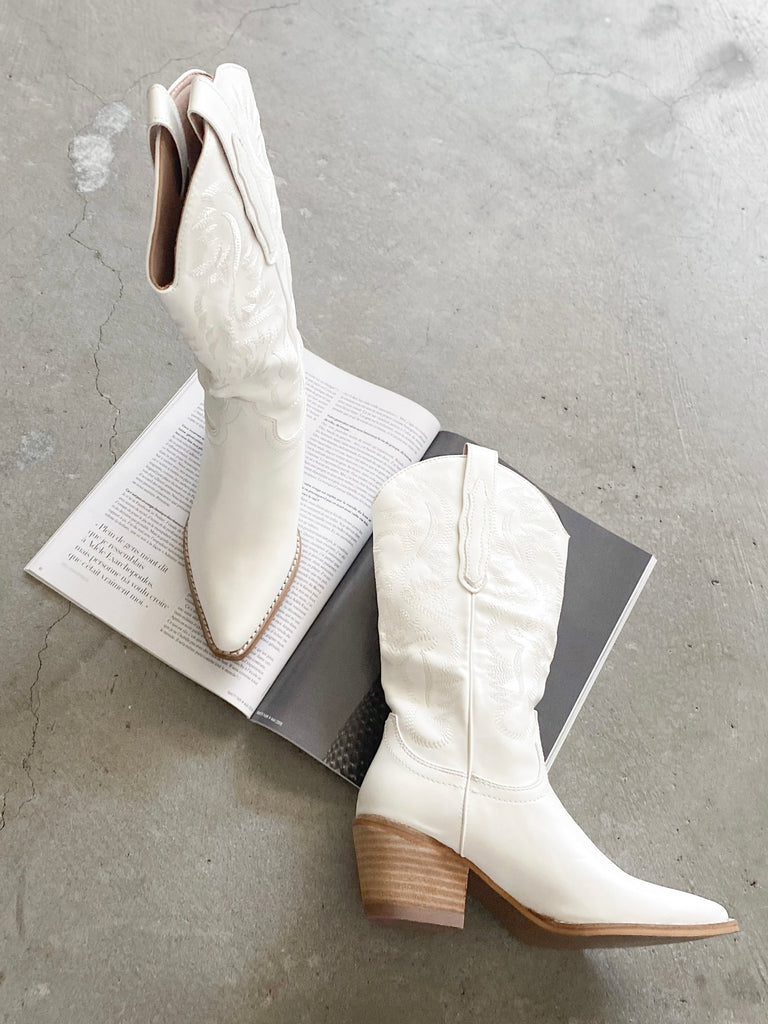 Ryder Cow Boy Boots in White